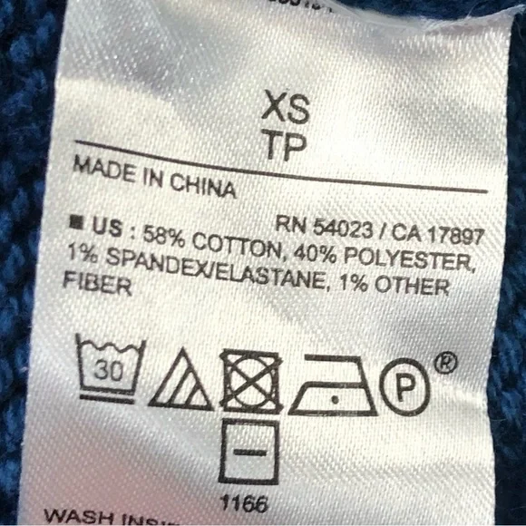 Banana Republic deep blue pullover long sleeve crew neck knit sweater XS - Picture 8 of 11